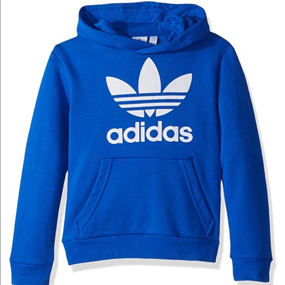 Adidas blue trefoil hoodie Clearance